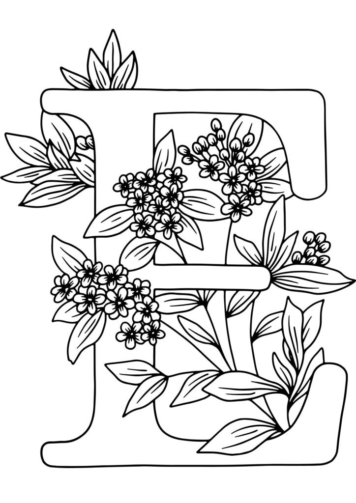 E alphabet coloring pages