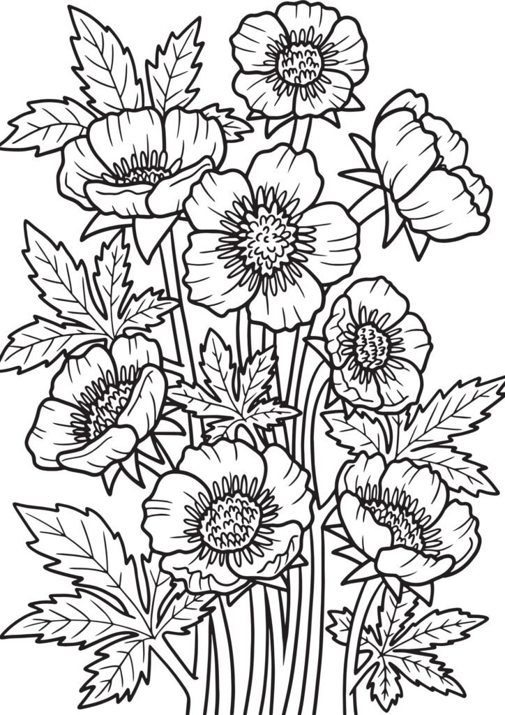 Flower Printable Colouring Page