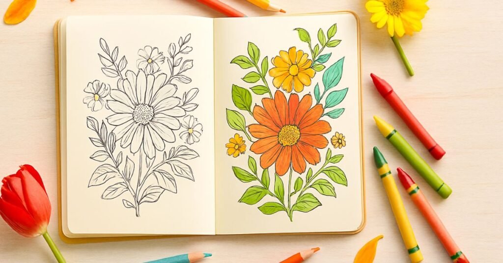 Flower Printable Colouring Pages, flower coloring pages