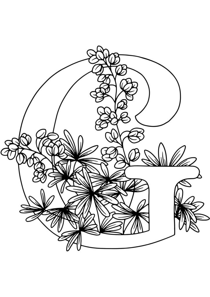 G alphabet coloring pages