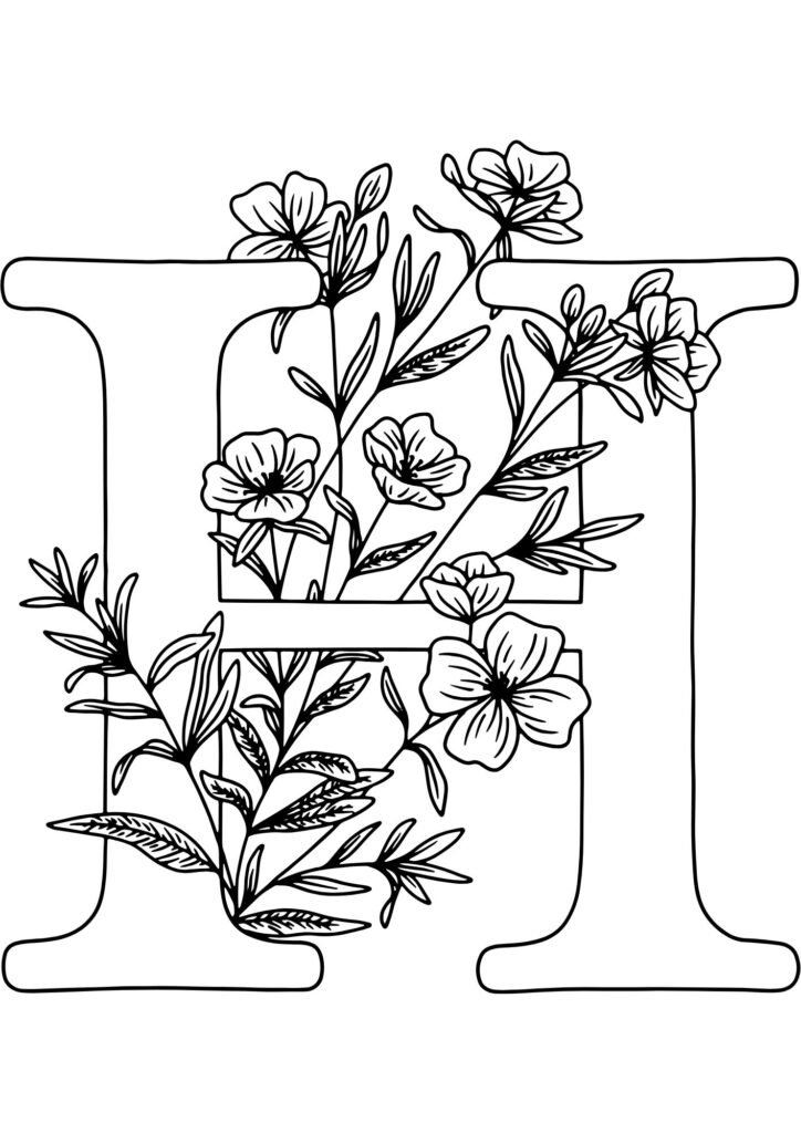 H alphabet coloring pages