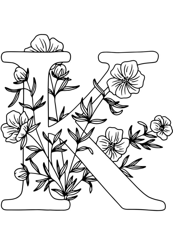 K alphabet coloring pages
