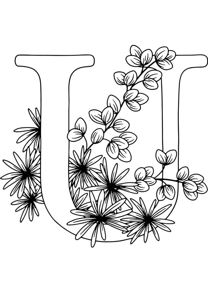 U alphabet coloring pages