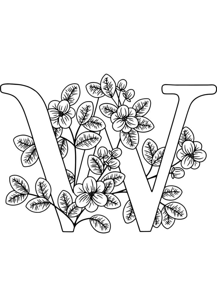 W alphabet coloring pages