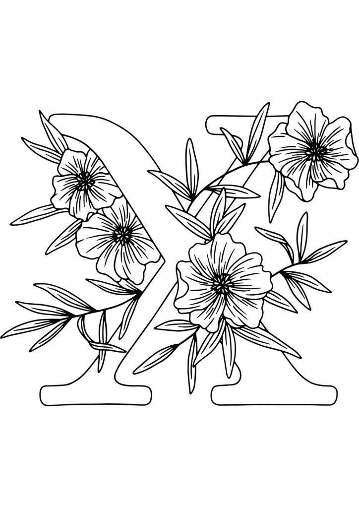 X alphabet coloring pages