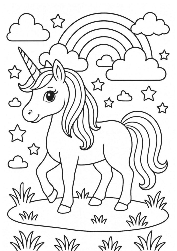 cute unicorn coloring pages