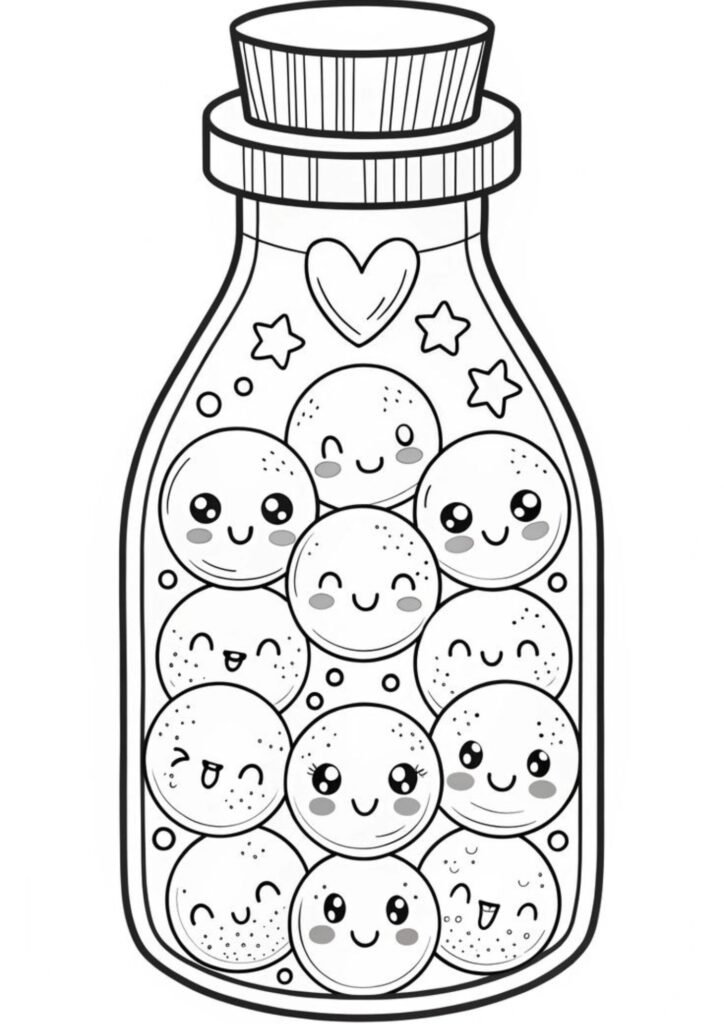 Finished Cute Coloring Pages in Frames