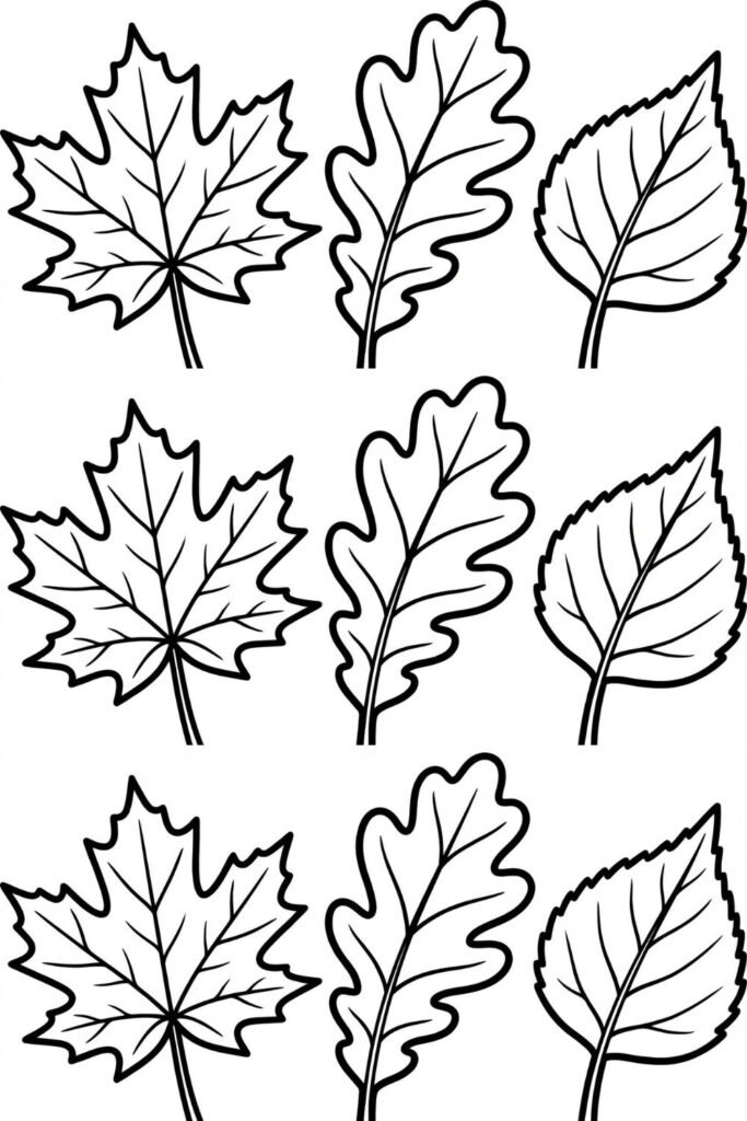 Fall leaf templates printable for autumn crafts and coloring