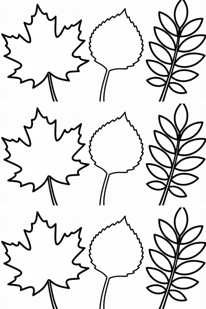 Fall leaf templates printable for autumn crafts and coloring