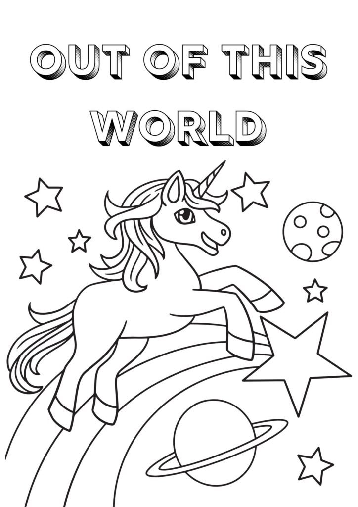 flying unicorn coloring pages printable