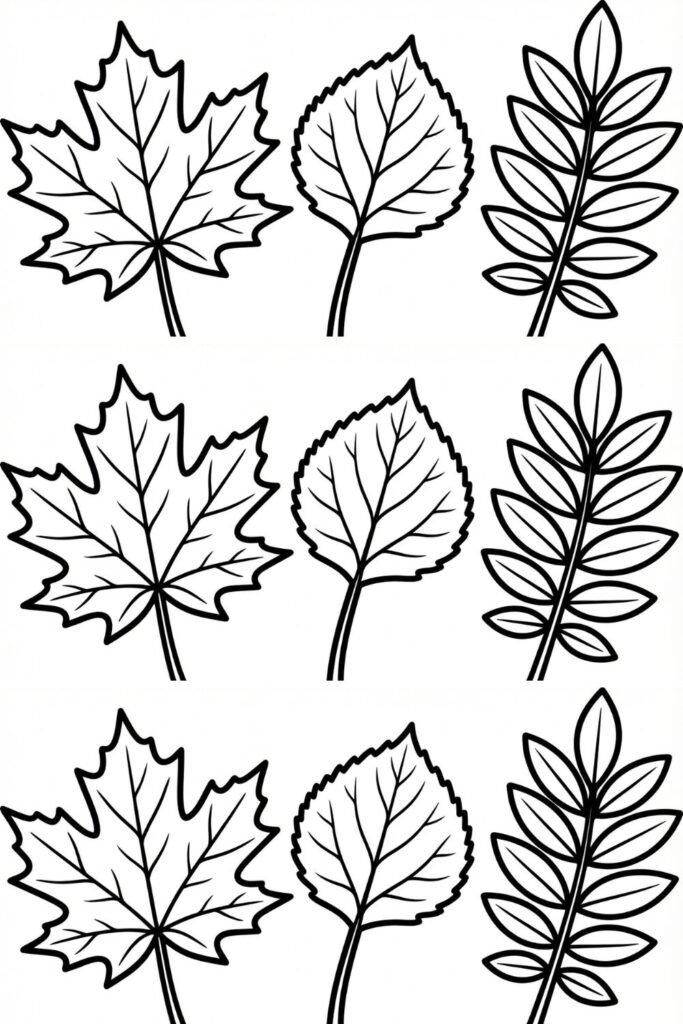 Fall leaf templates printable for autumn crafts and coloring