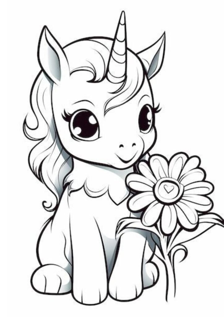 cute unicorn coloring pages