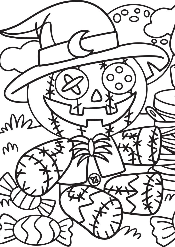 halloween candy coloring pages printable
