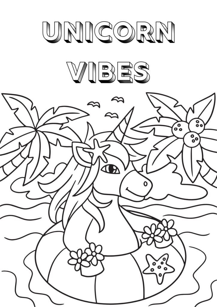 kawaii unicorn coloring pages printable