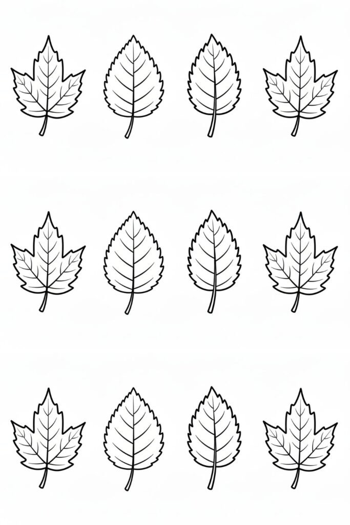 Fall leaf templates printable for autumn crafts and coloring
