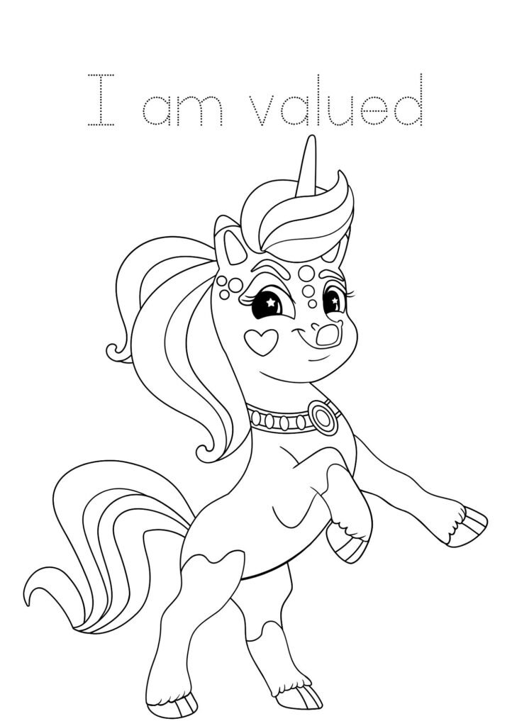 princess and unicorn coloring pages printable