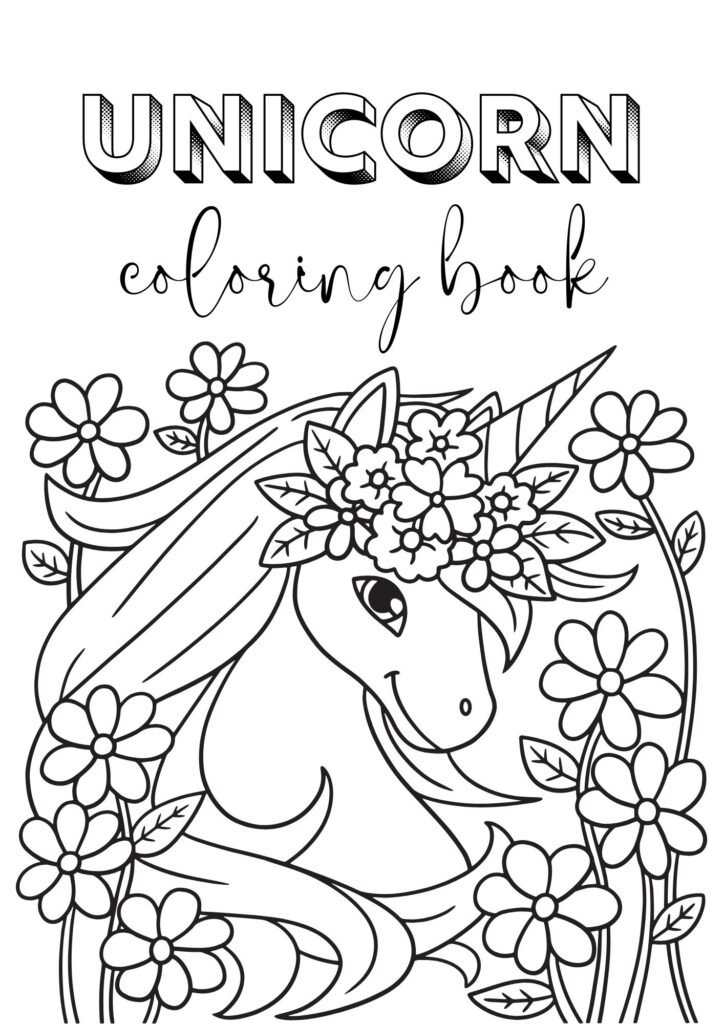 printable cute unicorn coloring pages for adults easy
