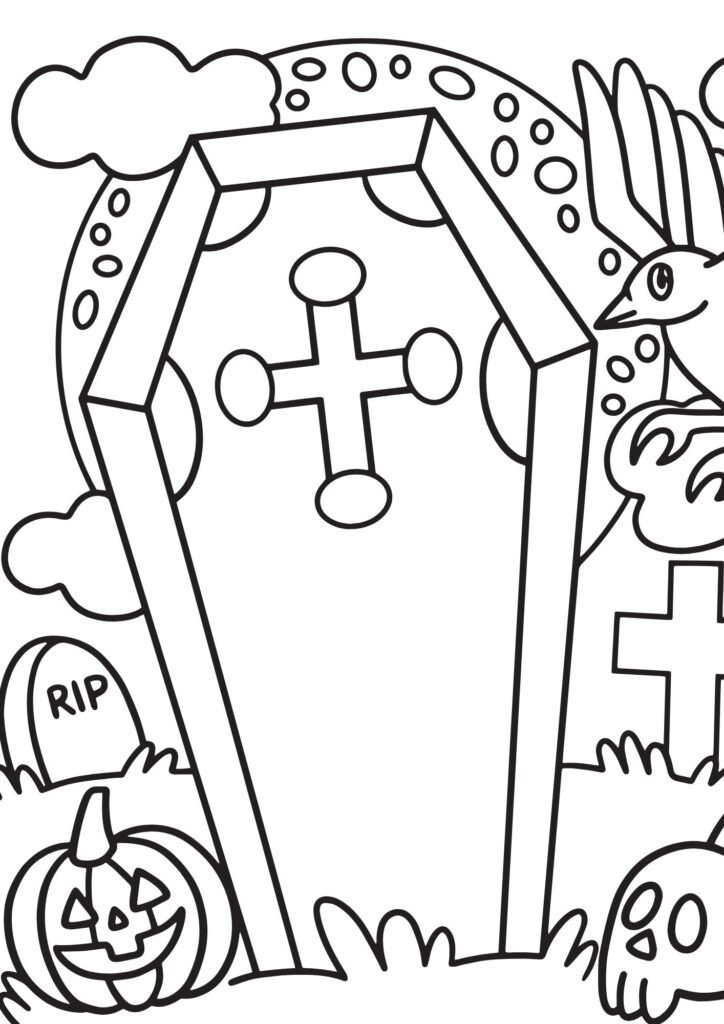 scary halloween printable coloring pages