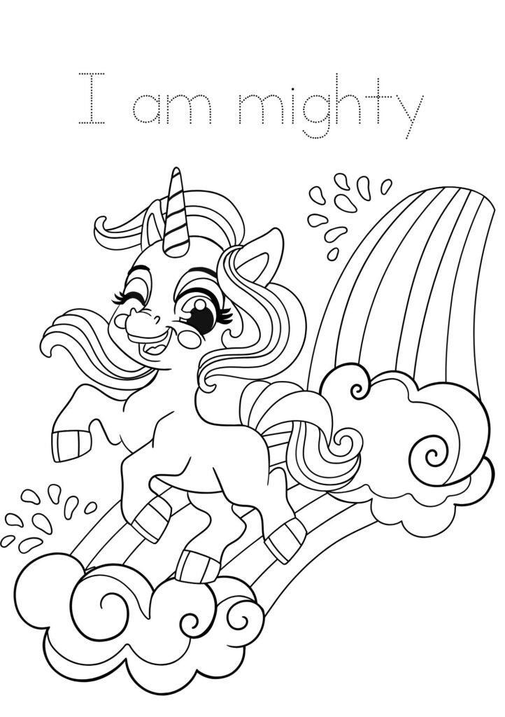 unicorn academy coloring pages printable pdf