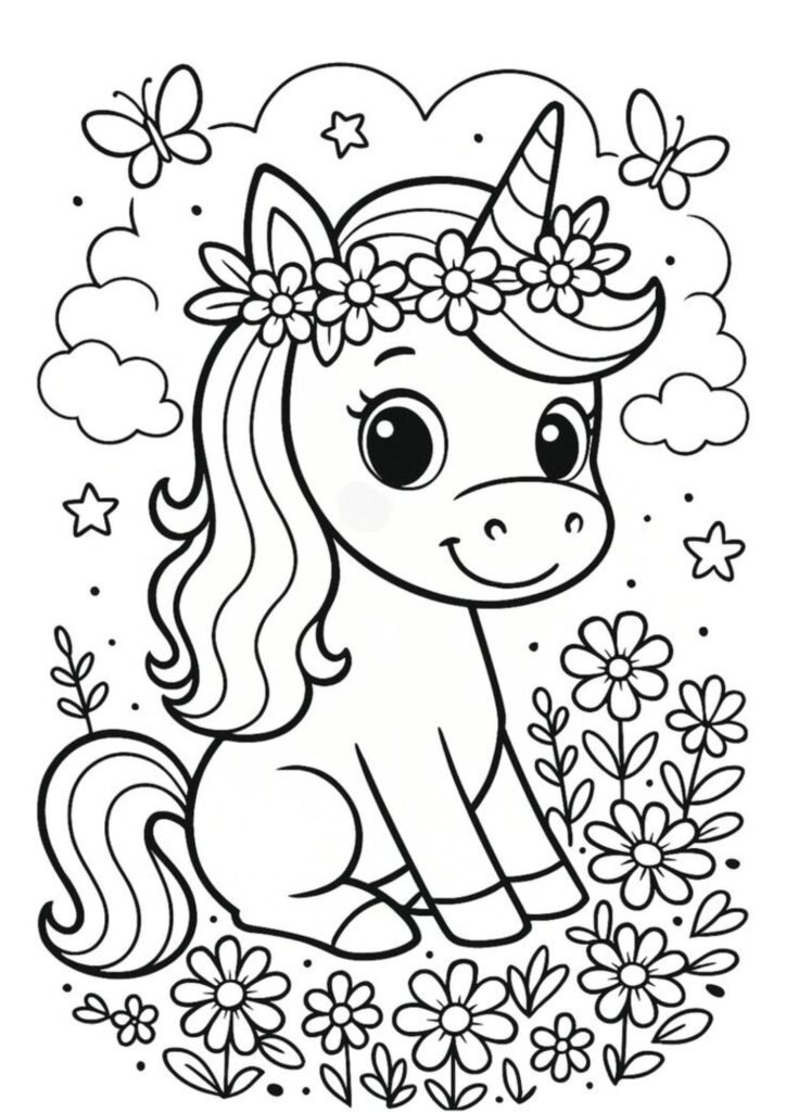 cute unicorn coloring pages