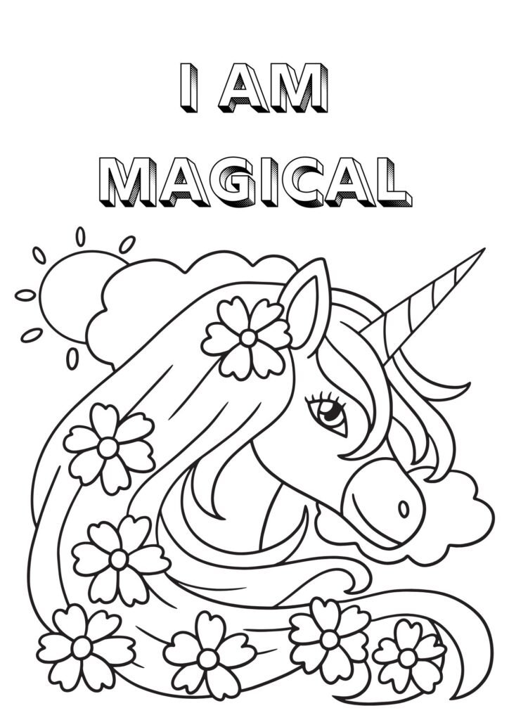 unicorn kitten printable coloring page
