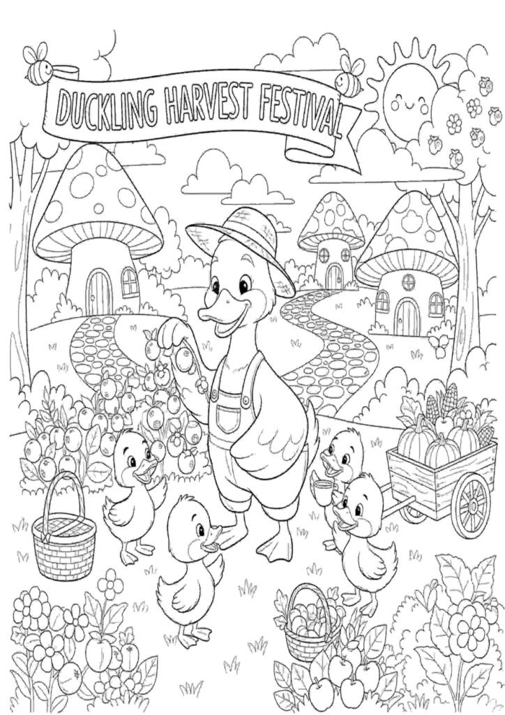 Duckling Pictures to Color for kids