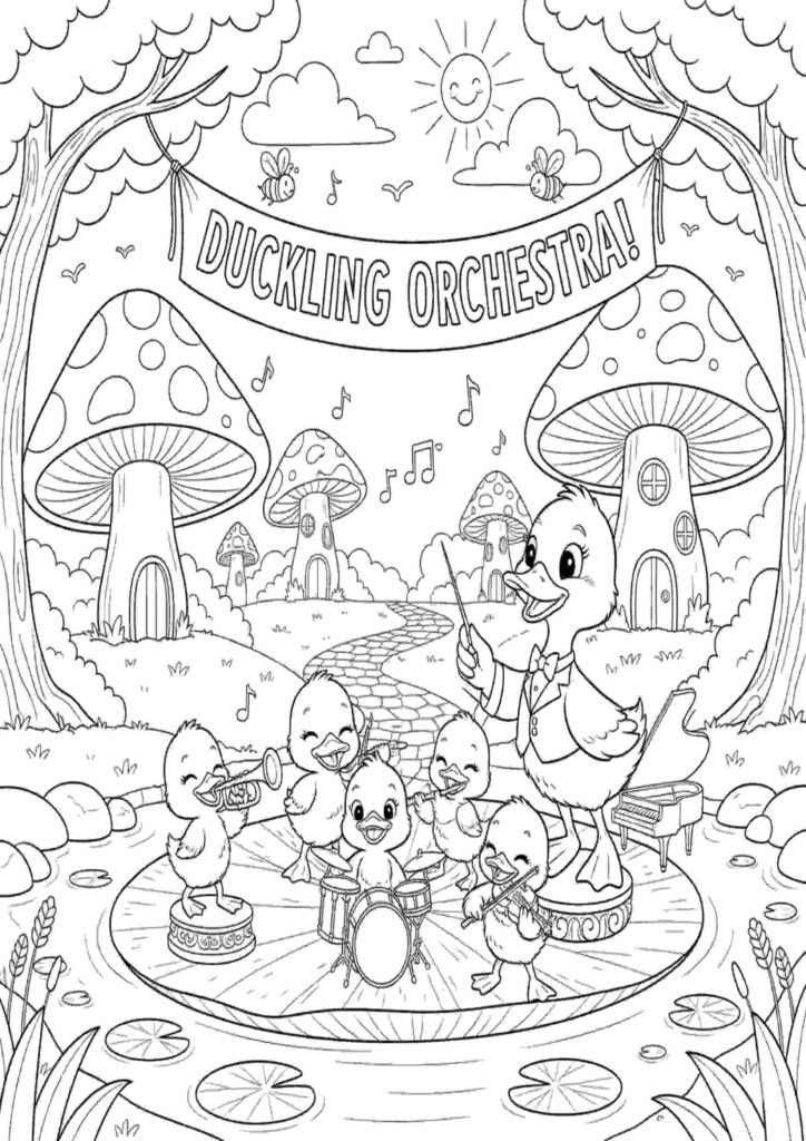 Duckling Pictures to Color printables