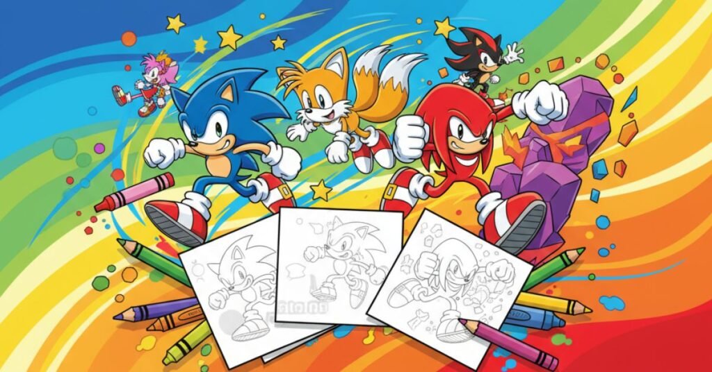 sonic coloring pages printable
