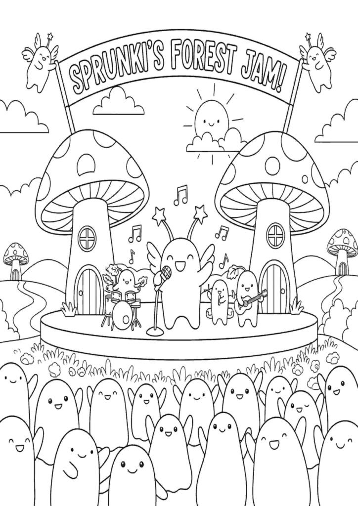 Sprunki Coloring Pages free kids