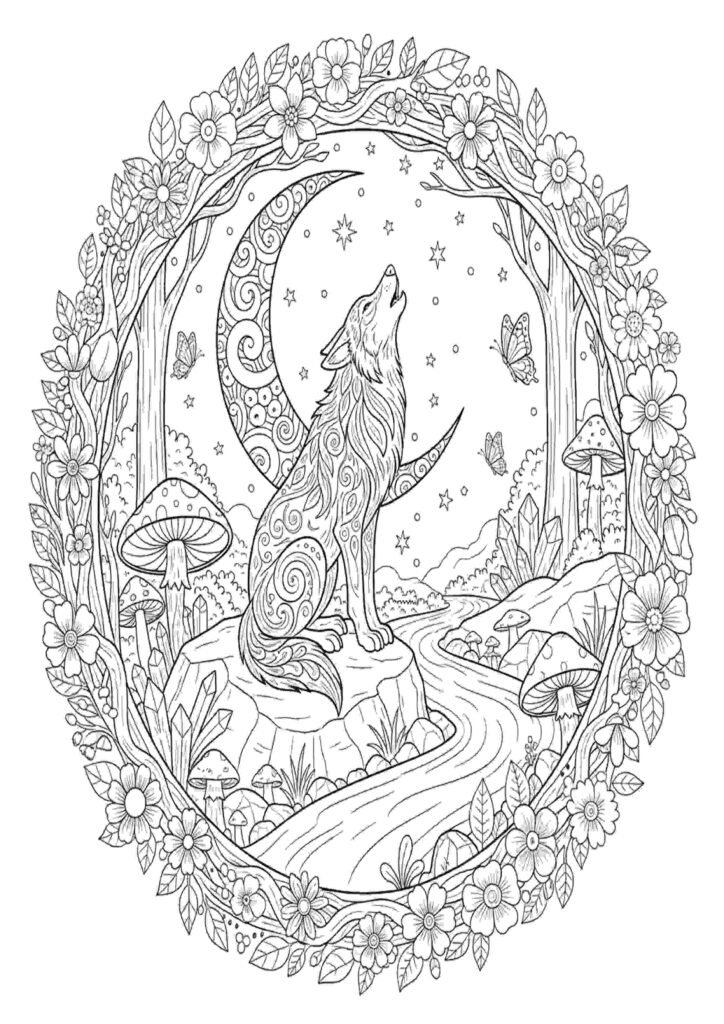 angry wolf coloring pages