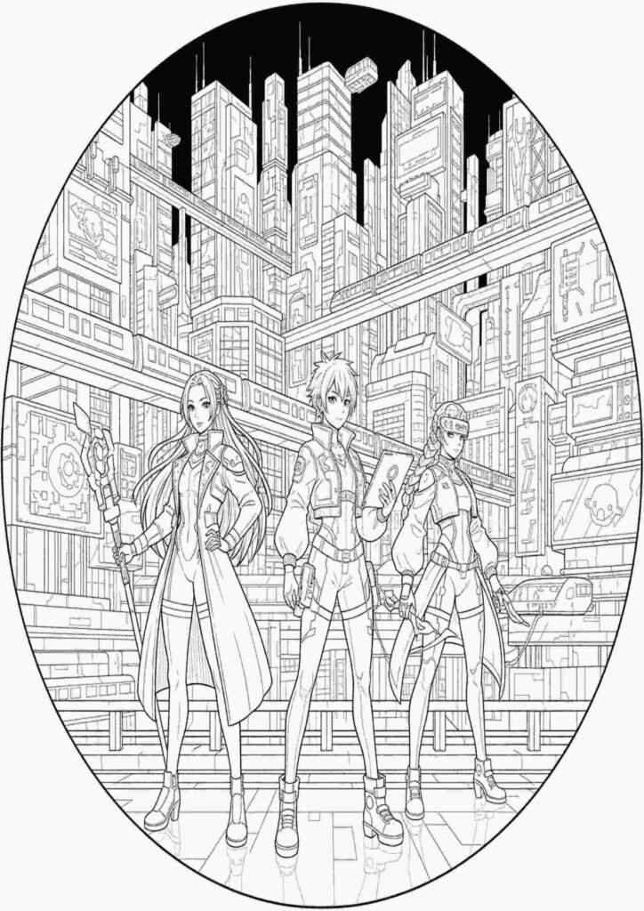 anime girl coloring pages for adults free