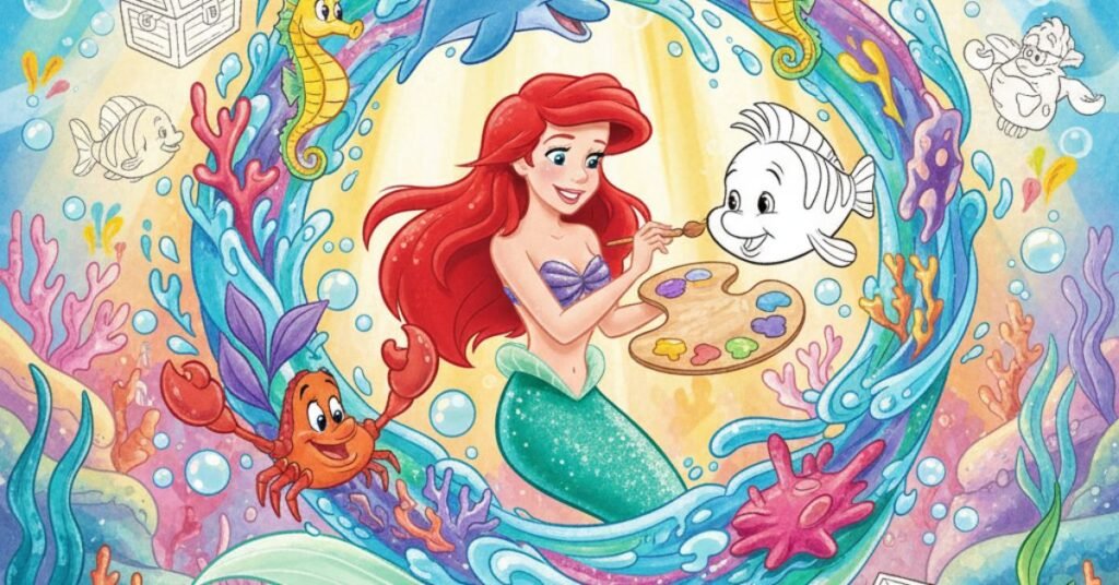 ariel coloring pages