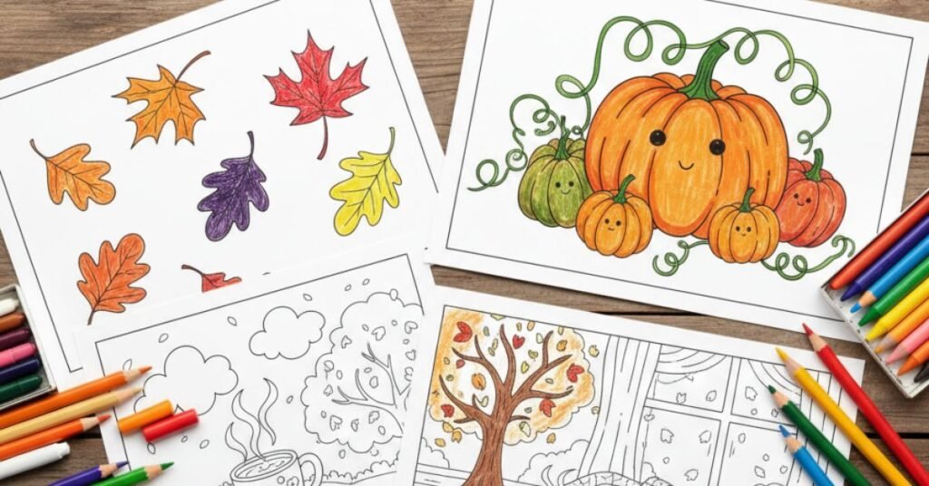 autumn coloring pages