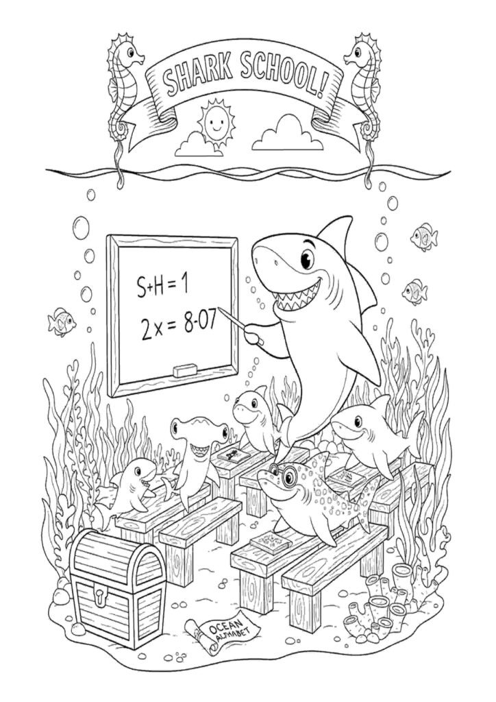 babies shark coloring pages for kids