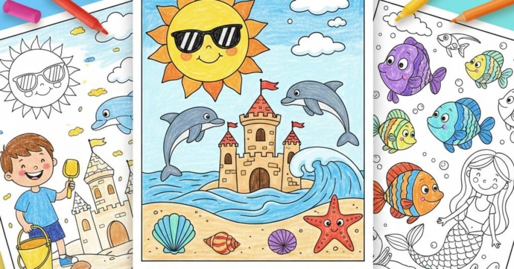 beach coloring pages