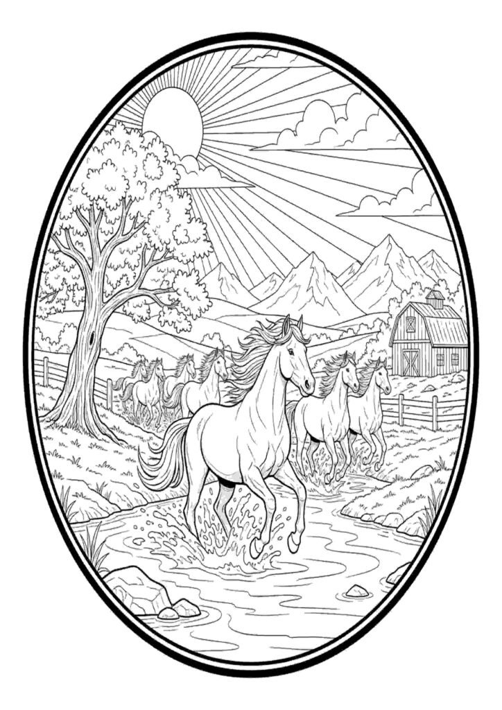 beautiful horse coloring pages