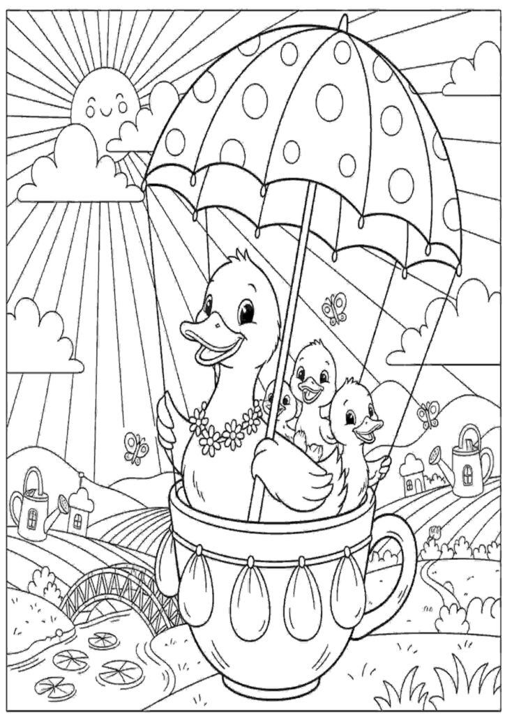 cute Duckling Pictures to Color