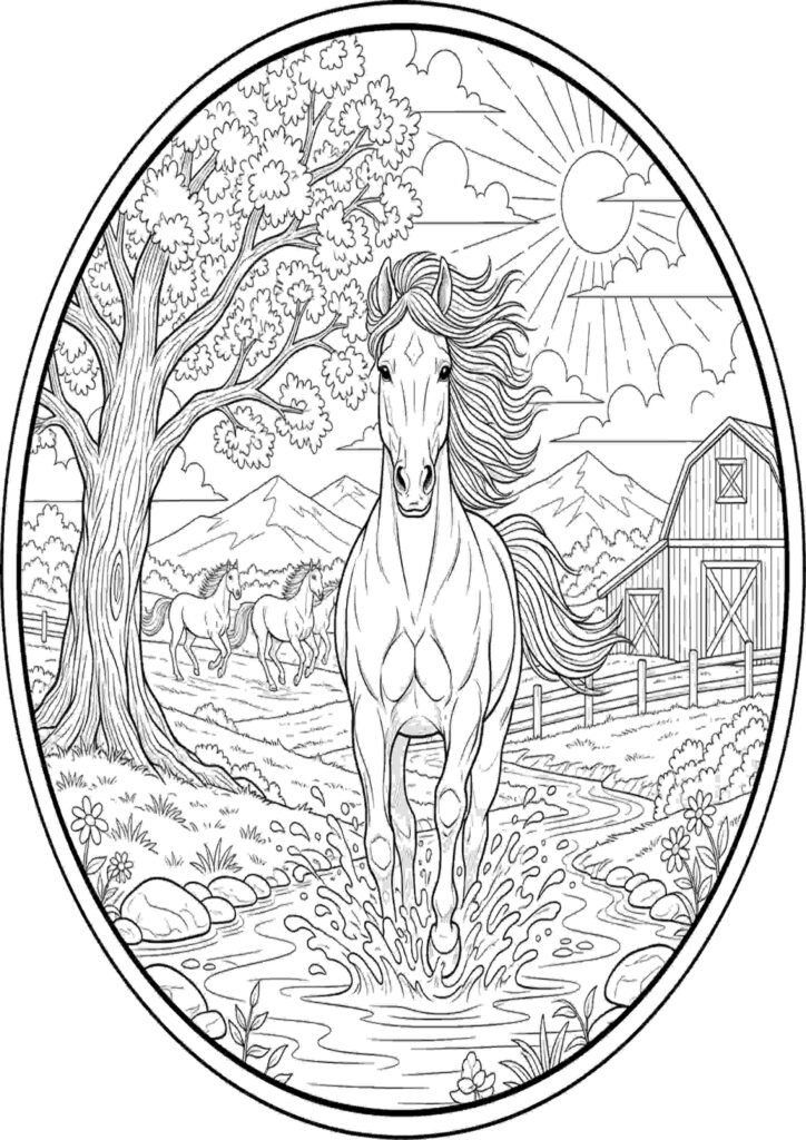 cute horse coloring pages for kids