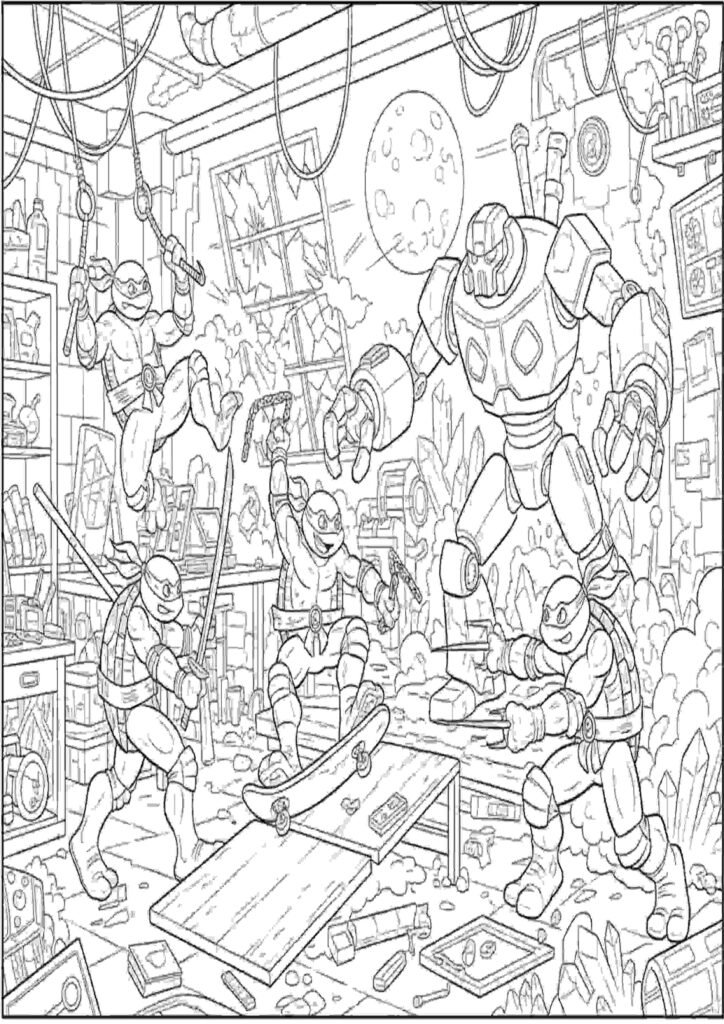 cute ninja turtles coloring pages