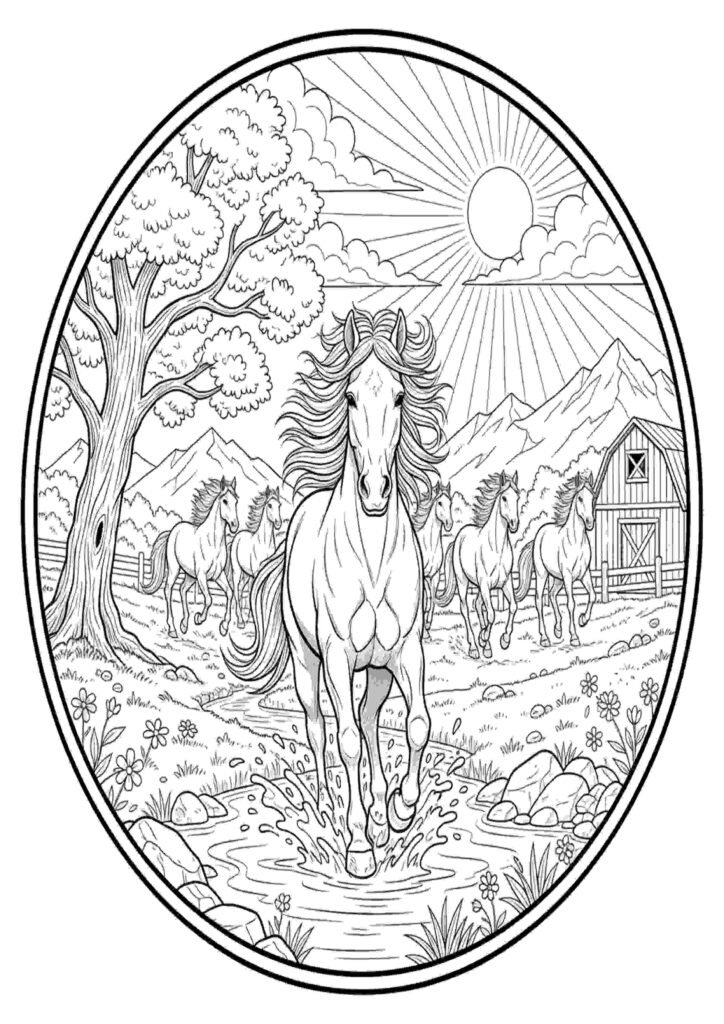 download horse coloring pages