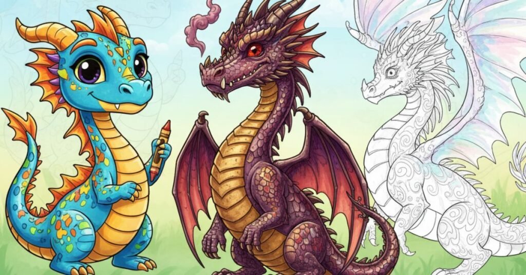 dragon coloring pages printable