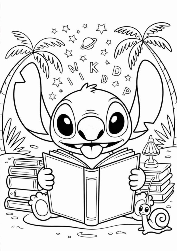 Easy Stitch coloring page for toddlers and preschoolers