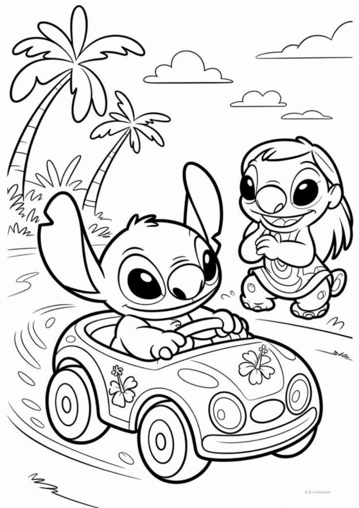 Easy Stitch coloring page for toddlers and preschoolers