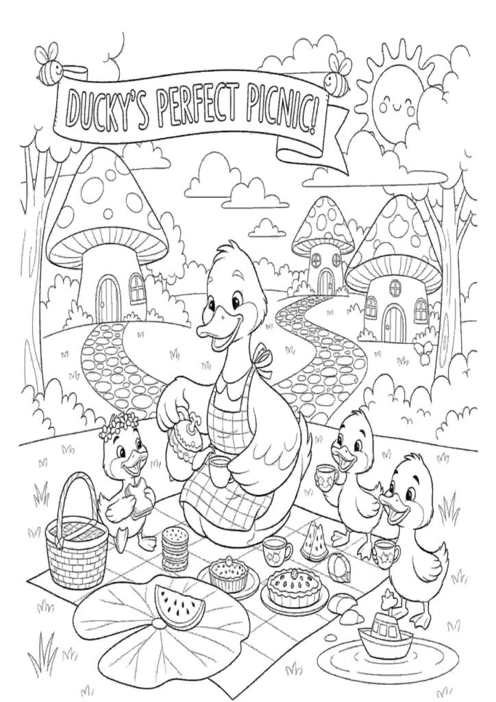 free Duckling Pictures to Color for kids