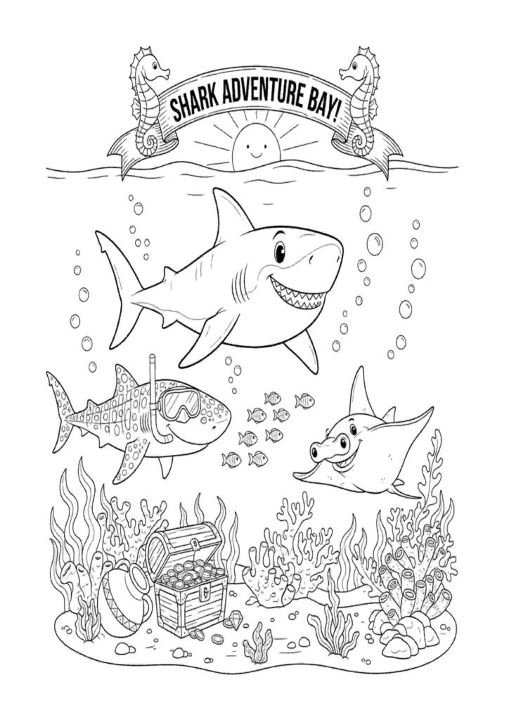 free baby shark coloring pages