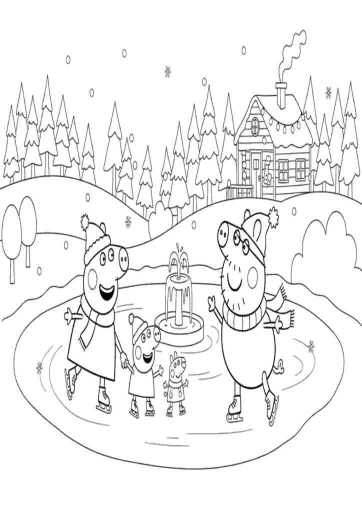 free children peppa pig coloring pages