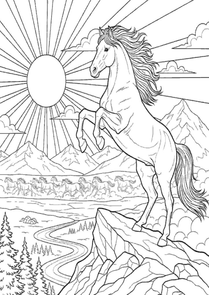 free horse coloring pages