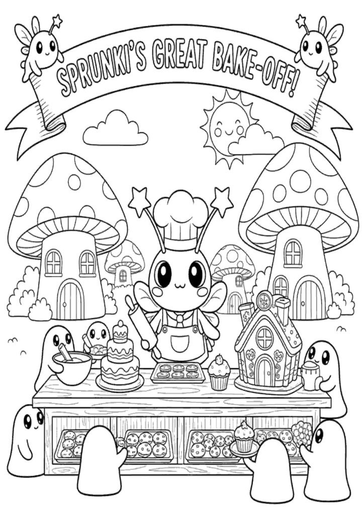 free kids sprunki coloring pages
