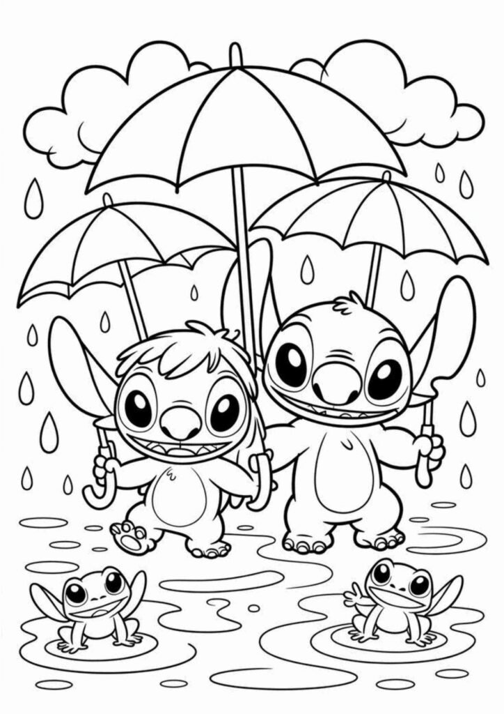 Easy Stitch coloring page for toddlers and preschoolers