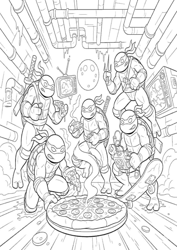 free ninja turtles coloring pages